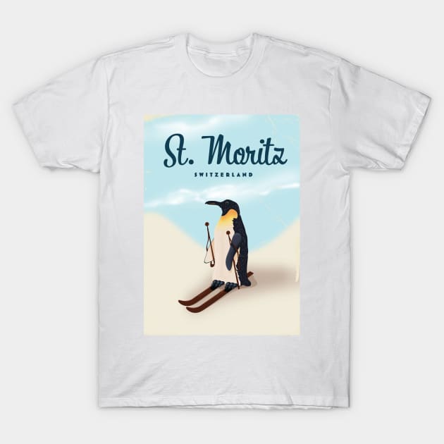 St. Moritz Switzerland ski T-Shirt by nickemporium1